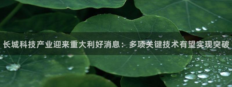 长城科技产业迎来重大利好消息：多项关键技术有望实现突破