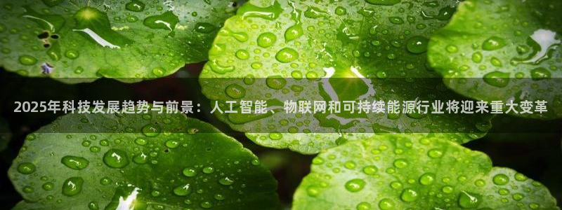 2025年科技发展趋势与前景：人工智能、物联网和可持续能源行业将迎来重大变革